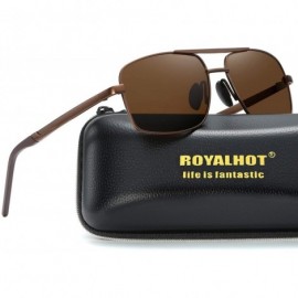 Sport Polarized Square Sunglasses for Men Retro Classic sun glasses Women - Brown - CO1929W9RKZ $11.56