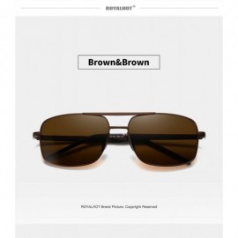 Sport Polarized Square Sunglasses for Men Retro Classic sun glasses Women - Brown - CO1929W9RKZ $11.56