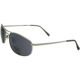 Aviator +3.00 Power Modified Aviator Bifocal Sunglasses Style B2 - Silver Frame-gray Lenses - CX186L37ZSD $16.00