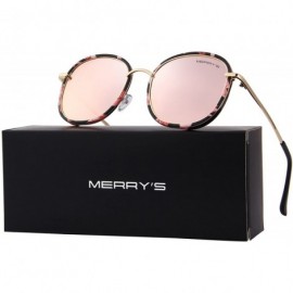 Goggle Polarized Sunglasses for Women Retro Oversized Sun Glasses Metal Temple S6108 - Flower - CN186CQ2GCH $12.33