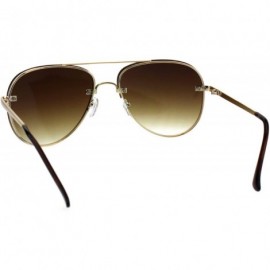 Rimless Luxury Rimless Designer Mod Metal Rim Pilots Sunglasses - Gold Brown - CS187W3U0I5 $12.15