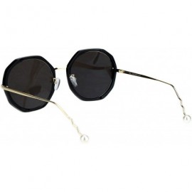 Round Womens Mod Geometric Color Mirrored Lens Round Luxury Sunglasses - Black Purple Blue Mirror - C918KIHAQ22 $12.30