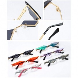 Round Sunglasses Trending Rimless Eyewear Irregular - Purple - C7198Q50RI3 $9.52