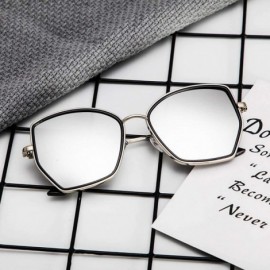 Oversized Irregular Polarized Sunglasses Valentines - Silver - C418SZ426Y3 $18.89
