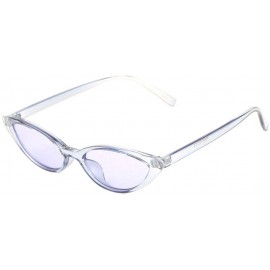 Cat Eye Sharp Round Cat Eye Crystal Color Sunglasses - Blue - C11986HT9SK $25.64