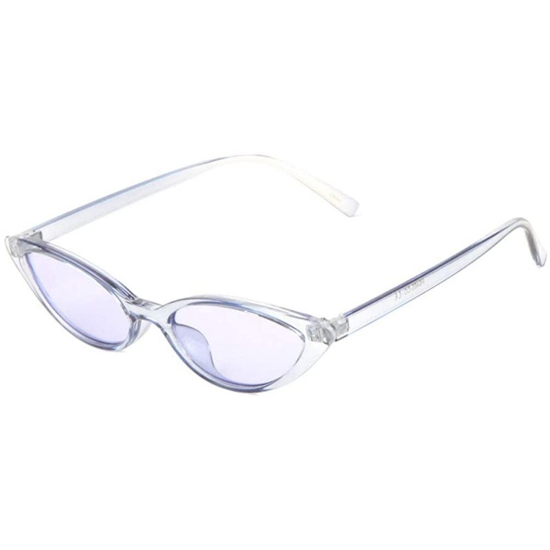 Cat Eye Sharp Round Cat Eye Crystal Color Sunglasses - Blue - C11986HT9SK $15.81