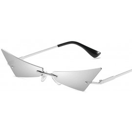 Rimless Sunglasses Rimless Glasses Designer Streetwear - Silver - CA18TUNCG8G $9.03