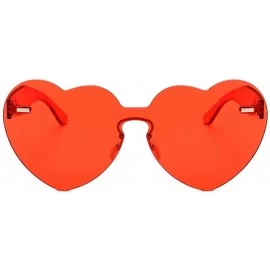 Oversized Sunglasses for Women Heart Sunglasses Vintage Sunglasses Retro Oversized Glasses Eyewear Rimless Sunglasses - E - C...