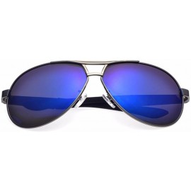 Rimless Men Vintage Coating UV400 Polarized Sunglasses Male Pilot Sun Glasses Eyewear - Blue - CT18337OI5O $7.26