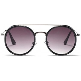 Round Round Steampunk Sunglasses for Women UV400 - C5 Leoprad Brwon - CU198CZILWC $15.71