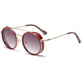 Round Round Steampunk Sunglasses for Women UV400 - C5 Leoprad Brwon - CU198CZILWC $15.71