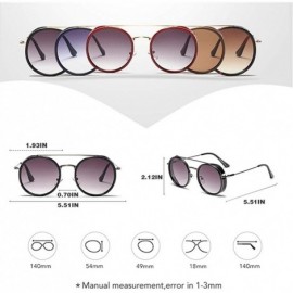 Round Round Steampunk Sunglasses for Women UV400 - C5 Leoprad Brwon - CU198CZILWC $15.71