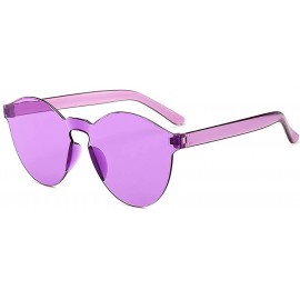 Round Unisex Fashion Candy Colors Round Outdoor Sunglasses Sunglasses - White Purple - CF199ONW0AL $10.15