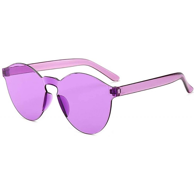 Round Unisex Fashion Candy Colors Round Outdoor Sunglasses Sunglasses - White Purple - CF199ONW0AL $10.15