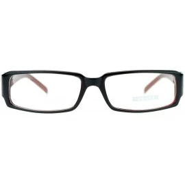 Rectangular Flor de Lis Womens Narrow Rectangular Clear Lens Eye Glasses - Black Burgundy - CB11ATARC9X $19.48