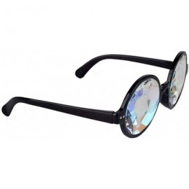 Goggle Kaleidoscope Glasses- Rainbow Prism Sunglasses Crystal Lens Goggles - Black+pink - CJ18SHXZS5N $19.21