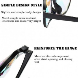 Goggle Kaleidoscope Glasses- Rainbow Prism Sunglasses Crystal Lens Goggles - Black+pink - CJ18SHXZS5N $19.21
