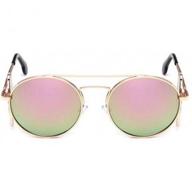 Round Steampunk sunglasses round frame glasses street shooting - Yellow Color - CR12JKEN0AJ $29.31