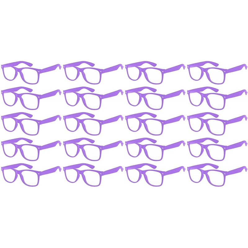 Sport 20 Pieces Per Case Wholesale Lot Classic Retro Plastic Sunglasses Clear Lens Assorted Colored - CQ180Y4S02L $33.47