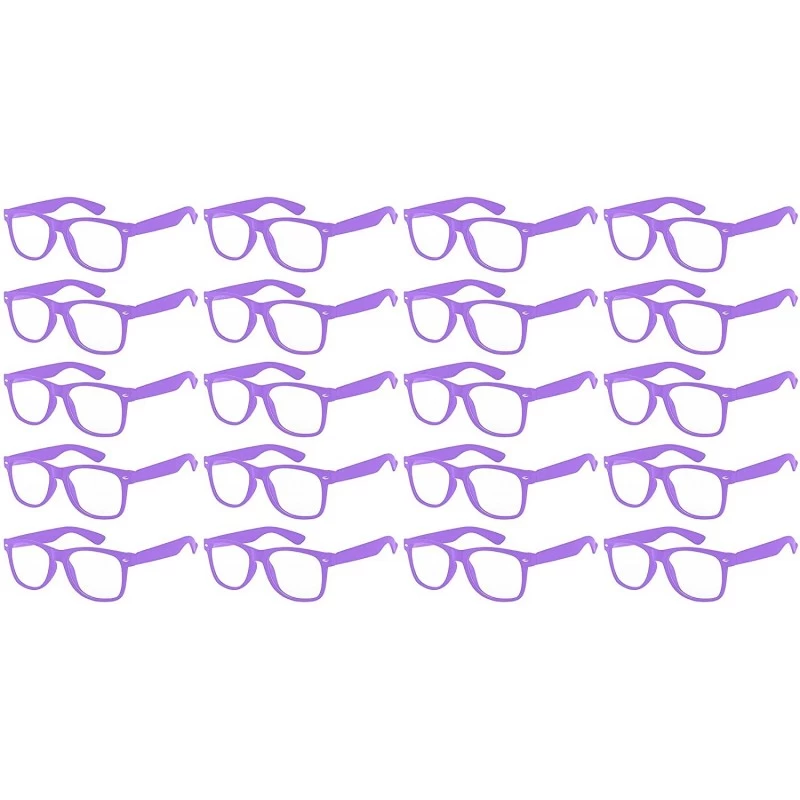 Sport 20 Pieces Per Case Wholesale Lot Classic Retro Plastic Sunglasses Clear Lens Assorted Colored - CQ180Y4S02L $33.47