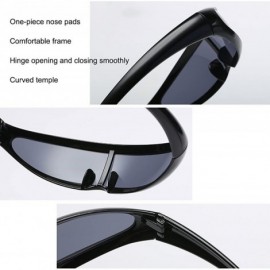 Wrap Futuristic Cyclops Sunglasses For Cosplay Narrow Cyclops Adult Party Glasses Wrap - 13 - CB18H2QZILA $11.29