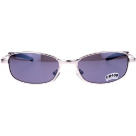 Oval Classic Light Weight Mens Metal Frame Oval Sports Warp Sunglasses - Silver - CV11JKRDZHL $19.70