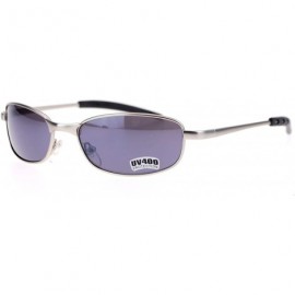 Oval Classic Light Weight Mens Metal Frame Oval Sports Warp Sunglasses - Silver - CV11JKRDZHL $9.46