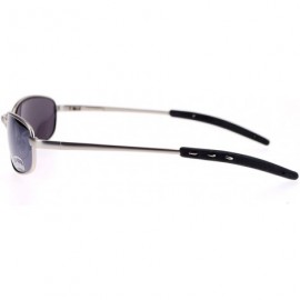 Oval Classic Light Weight Mens Metal Frame Oval Sports Warp Sunglasses - Silver - CV11JKRDZHL $9.46