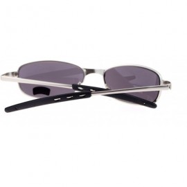 Oval Classic Light Weight Mens Metal Frame Oval Sports Warp Sunglasses - Silver - CV11JKRDZHL $9.46