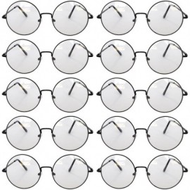 Goggle 10 Pack Round Retro Vintage Circle Style Sunglasses Colored Small Metal Frame - 56_clear_black_10_pairs - CD1853KKHRR ...
