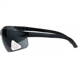 Rimless Mens Warp Around Plastic Rim Rimless Safety Glasses Sunglasses - Black - CU182KRT0CN $23.18