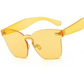 Rimless Unisex Sunglasses Fashion Style Design UV400 - Yellow - CY182IMAKKE $10.45