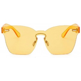 Rimless Unisex Sunglasses Fashion Style Design UV400 - Yellow - CY182IMAKKE $10.45