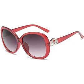 Oval Vintage Polarized Sunglasses for Women PC Resin UV 400 Protection - Red - CI18SZUGXCA $28.41