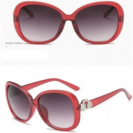 Oval Vintage Polarized Sunglasses for Women PC Resin UV 400 Protection - Red - CI18SZUGXCA $18.08