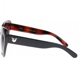 Cat Eye Giselle Trendy Womens Nerdy Thick Plastic Oversized Cat Eye Sunglasses - Black Burgundy - CQ11O55AOWV $12.14