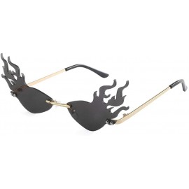 Rimless Fire Flame Rimless Sunglasses Fashion Women Cat Eye Sunglass Lady Luxury Sun Glasses UV400 Shades glasses - 1 - C4198...