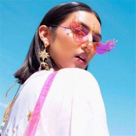 Rimless Fire Flame Rimless Sunglasses Fashion Women Cat Eye Sunglass Lady Luxury Sun Glasses UV400 Shades glasses - 1 - C4198...