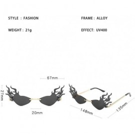 Rimless Fire Flame Rimless Sunglasses Fashion Women Cat Eye Sunglass Lady Luxury Sun Glasses UV400 Shades glasses - 1 - C4198...