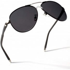 Aviator Polarized Sunglasses for Men Women Al-Mg Lightweight Driving Sun Glasses - CF18NO9LO57 $36.10