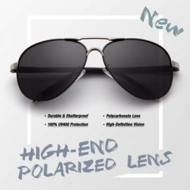 Aviator Polarized Sunglasses for Men Women Al-Mg Lightweight Driving Sun Glasses - CF18NO9LO57 $18.05