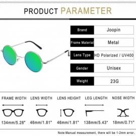 Round Polarized Lennon Round Sunglasses Women Men Circle Hippie Sun Glasses - Green Mirrored Lens - CX12EWT6MBH $22.37