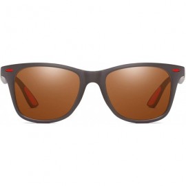 Rectangular Polarized Sunglasses Driving Photosensitive Glasses 100% UV protection - Tea/Tea - CE18SO4RA7Q $20.87
