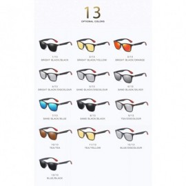 Rectangular Polarized Sunglasses Driving Photosensitive Glasses 100% UV protection - Tea/Tea - CE18SO4RA7Q $20.87