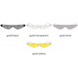 Rectangular 2019 New Fashion Small Rectangle Sunglasses Women Ultralight Candy Color Rimless Ocean Sun Glasse - CJ18OTTNTSX $...