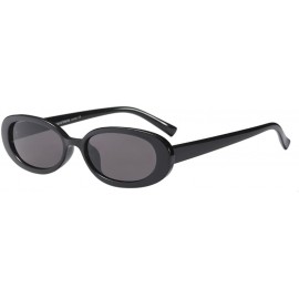 Goggle Casual Resin Oval Retro Ladies Sunglasses Women Goggles & Glasses Case - Black - C018G7ZICI8 $7.66