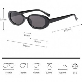 Goggle Casual Resin Oval Retro Ladies Sunglasses Women Goggles & Glasses Case - Black - C018G7ZICI8 $7.66