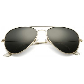Round Aviator Mirrored Flat Lens Sunglasses Metal Frame for Men and Women UV400- 62mm - Gold/Grey - CC18OZUZHC8 $25.27