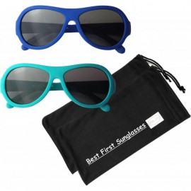 Wayfarer Top Flyer 2 Pack- Baby- Toddler's First Sunglasses for Ages 1-2 Years - Blue and Teal - CL186QZRS2Z $13.17