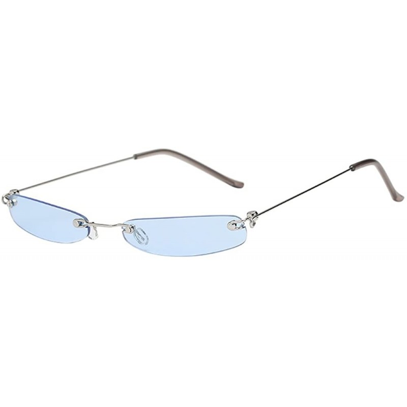 Oversized Sunglasses for Men Women Vintage Sunglasses Rimless Sunglasses Retro Glasses Eyewear Metal Sunglasses Hippie - E - ...